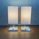 Ver imagem 2 de Kit 2 Abajur Luminaria de Mesa Quadrado com Interruptor Ref 49 Decoração Casa Sala Quarto Escritório