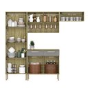 Ver imagem 3 de Cozinha (com Balcão) 6 Portas 2 Portas de Vidro Nala Freijo/gris - Ssx Multicoisas