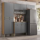 Ver imagem 1 de Cozinha (com Balcão) 6 Portas 2 Portas de Vidro Nala Freijo/gris - Ssx Multicoisas