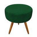 Ver imagem 6 de Kit 2 Poltronas e Puff Banqueta Redonda Nina Veludo Pés Palito Castanho - Pallazio - Verde