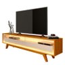 Rack Com LED Pra TV 65 Polegadas 172cm Requinte Pés Madeira Gelius Naturale/Off White - 1