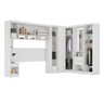 Quarto Modulado Paris de Casal Branco Guarda Roupa de Canto em L c/ Mesa de Cabeceira - Mercado dos  - 3