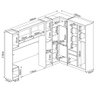 Quarto Modulado Paris de Casal Branco Guarda Roupa de Canto em L c/ Mesa de Cabeceira - Mercado dos  - 4