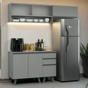 Ver imagem 1 de Armário de Cozinha Compacta 200cm Nice Madesa Xa13 Cinza