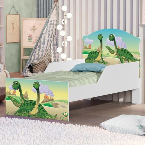Cama Infantil Dupla Dinos com Colchão