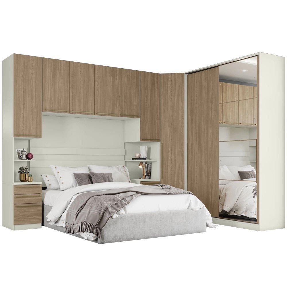 Quarto Modulado Casal 06 Peças Seletto 100% Mdf - Henn - 2