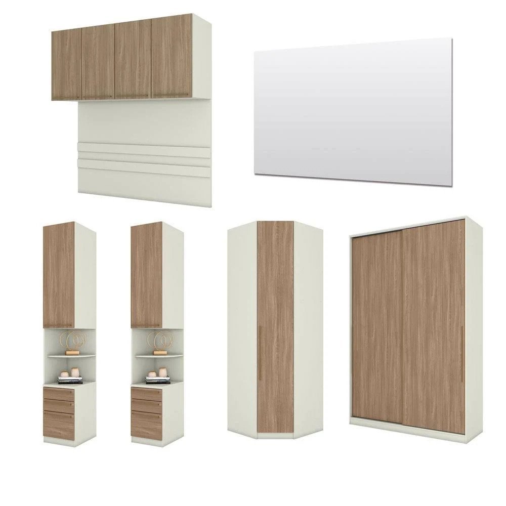 Quarto Modulado Casal 06 Peças Seletto 100% Mdf - Henn - 3