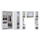 Ver imagem 2 de Guarda Roupa Dormitório Modulado Alpes Solteiro Espelho Porta Correr - Luciane M01e:branco