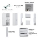 Ver imagem 3 de Guarda Roupa Dormitório Modulado Alpes Solteiro Espelho Porta Correr - Luciane M01e:branco