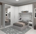 Ver imagem 1 de Guarda Roupa Dormitório Modulado Alpes Solteiro Espelho Porta Correr - Luciane M01e:branco