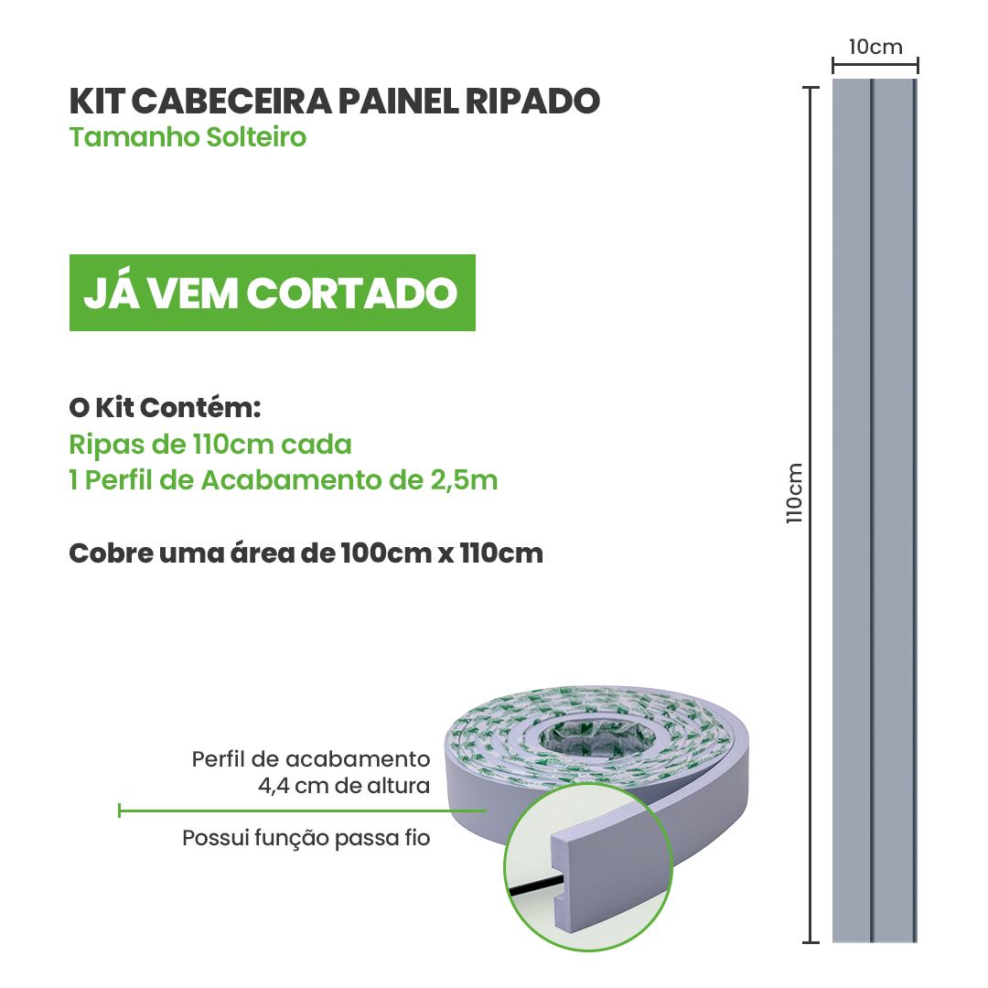 Painel Ripado Cabeceira Quarto Cama Solteiro - Play+ Azul - 2