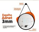 Ver imagem 7 de Kit 2 Espelhos Redondo Decorativo Suspenso Alça 40cm + Suporte Dourado Alça Caramelo
