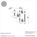 Ver imagem 4 de Nicho Retangular 100% Mdf Industrial F35 Freijó/preto - Dalla Costa