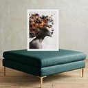 Ver imagem 2 de Quadro Rosto de Mulher com Flores 24x18cm:moldura Branca