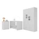 Ver imagem 1 de Quarto de Bebê Completo com Berço 3 em 1 para Colchão 130x60cm Brisa Multimóveis Mp4521 Branco
