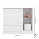 Ver imagem 4 de Dormitório Infantil Doce Sonho 3 Portas, Cômoda 1 Porta e Berço Mini Cama Branco - Qmovi
