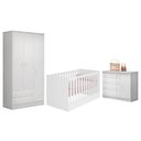 Ver imagem 1 de Dormitório Infantil Doce Sonho 3 Portas, Cômoda 1 Porta e Berço Mini Cama Branco - Qmovi