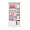 Ver imagem 3 de Dormitório Infantil Doce Sonho 3 Portas, Cômoda 1 Porta e Berço Mini Cama Branco - Qmovi