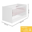 Ver imagem 5 de Dormitório Infantil Doce Sonho 3 Portas, Cômoda 1 Porta e Berço Mini Cama Branco - Qmovi