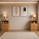 Ver imagem 1 de Conjunto 2 Mesas de Cabeceira para Quarto de Casal com 2 Gavetas com Nicho