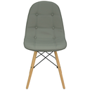 Ver imagem 3 de Kit 2 Cadeiras Estofadas Charles Eames Eiffel Botonê com Pés de Madeira Clara Cinza Médio