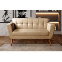 Ver imagem 3 de Namoradeira Living Sofá Bruna Moderna Decoração Sala Recepção - Linho Marrom