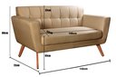 Ver imagem 4 de Namoradeira Living Sofá Bruna Moderna Decoração Sala Recepção - Linho Marrom