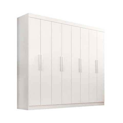 Guarda Roupa Espaçoso 08 Portas e 04 Gavetas Lisboa - Branco