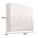 Ver imagem 4 de Guarda Roupa Espaçoso 08 Portas e 04 Gavetas Lisboa - Branco