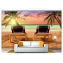 Ver imagem 1 de Papel De Parede Praia Mar Por Do Sol Céu 3D Npr194