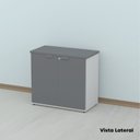 Ver imagem 1 de Armário Baixo para Escritório com 2 Portas Branco/Grafito