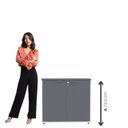 Ver imagem 4 de Armário Baixo para Escritório com 2 Portas Branco/Grafito