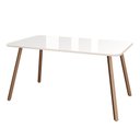 Ver imagem 5 de Conjunto Mesa de Jantar C/ Vidro + 4 Cadeiras Estofadas Wo Cor:off White com Rosê Cobre
