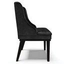 Ver mais imagens de Kit 2 Cadeiras Decorativas Sala de Jantar Base Fixa de Madeira Firenze Pu Preto Brilho G19 - Gran Be