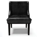 Ver imagem 7 de Kit 2 Cadeiras Decorativas Sala de Jantar Base Fixa de Madeira Firenze Pu Preto Brilho G19 - Gran Be