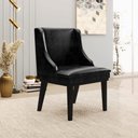 Ver imagem 2 de Kit 2 Cadeiras Decorativas Sala de Jantar Base Fixa de Madeira Firenze Pu Preto Brilho G19 - Gran Be