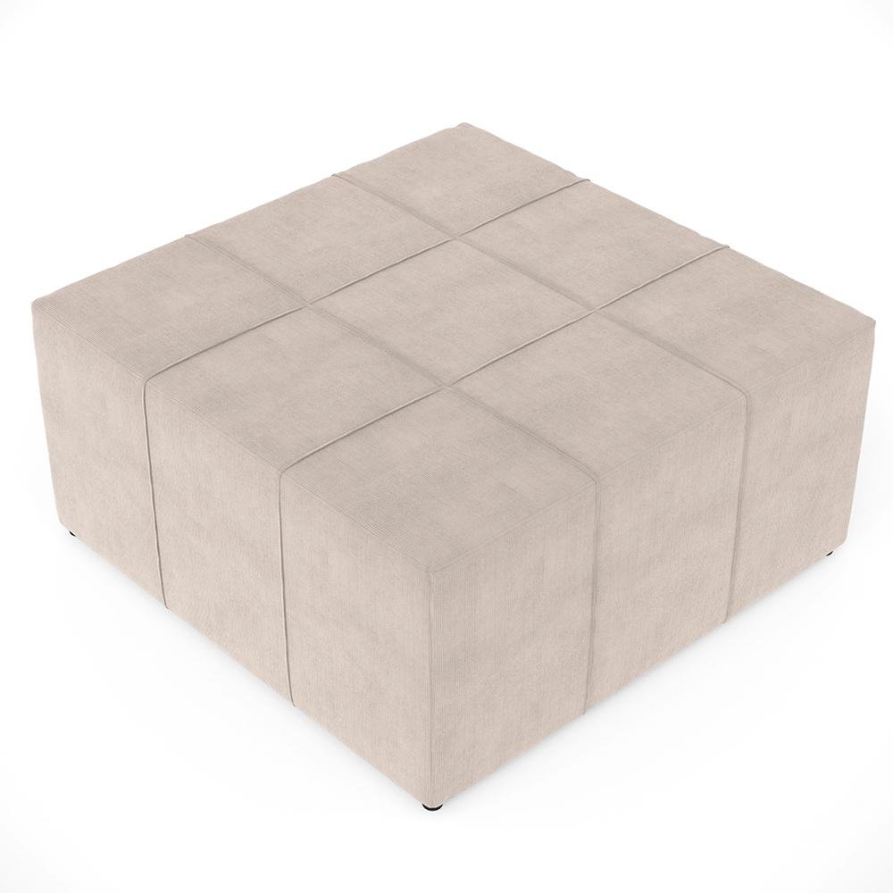Kit 02 Puffs Decorativos Para Sala de Estar Quadrado Milano 90x90 W01 ...