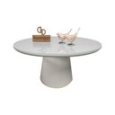Ver imagem 1 de Mesa de Centro com Vidro 80cm e Base Cone Laqueada Off White 40cm