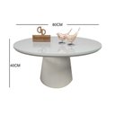 Ver imagem 2 de Mesa de Centro com Vidro 80cm e Base Cone Laqueada Off White 40cm