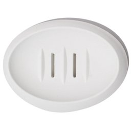 Saboneteira Porta Sabonete Banheiro Oval Luxo 12,5cm em Cimento - Branco - 4