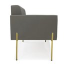 Ver imagem 3 de Sofá Namoradeira 2 Lugares Pé de Ferro Dourado Elisa Suede Grafite D03 - D'Rossi