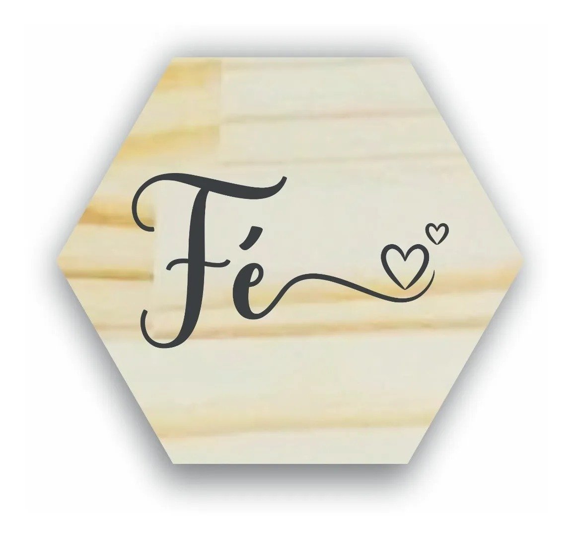 Decoração para Parede Quadros - Kit com 12 Quadrinhos de Madeira Pinus Hexágono Lettering - 3