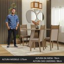 Ver imagem 4 de Conjunto Sala de Jantar Mesa Tampo de Madeira 4 Cadeiras Rustic/crema/bege Angel Madesa