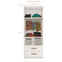 Ver imagem 4 de Jogo de Quarto Chiara 4 Peças - Roupeiro 2 portas, Módulo Aéreo e Cama com Auxiliar - Phoenix Baby