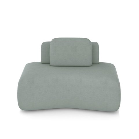 Sofá Ilha Sala de Estar Dakota 174cm Modulado Encosto Almofada Solta Veludo Cinza Claro G33 - Gran B