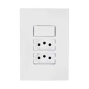 Ver imagem 1 de Kit 2 Interruptor 1 Tecla Simples e 2 Tomadas Bco. 10a - I9