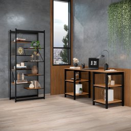 Estante Estilo Industrial Moderna Innovare com 8 Prateleiras Canela - 2