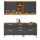 Ver imagem 2 de Cozinha Completa Modulada 4 Peças MDF Burguesa Freijó/Cinza - Nesher