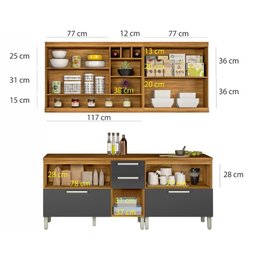 Cozinha Modulada com 4 Peças Burguesa Premium Mdf Nesher - 7