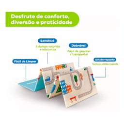 Tapete Tatame Infantil Emborrachado Dobrável Dupla Face Atividade Grande 2x1,5m Leãozinho/ursinho - 6